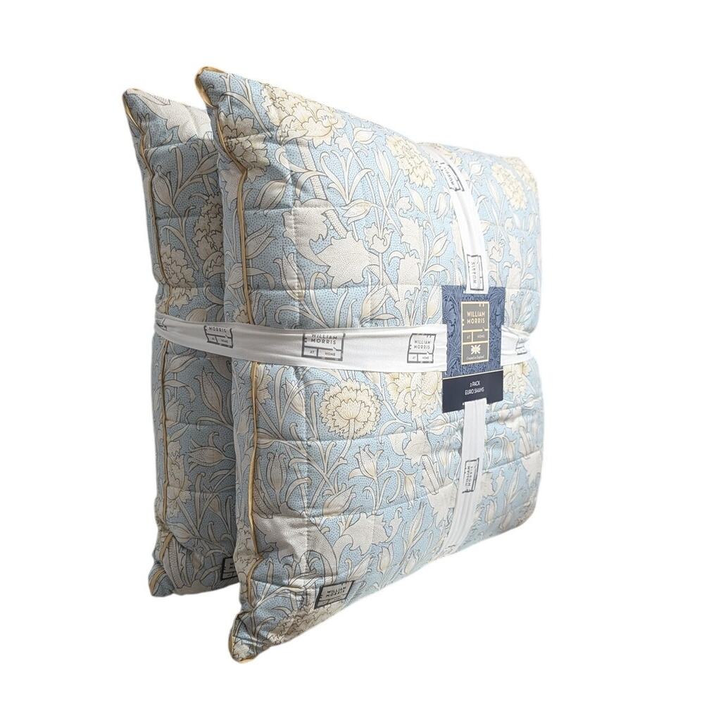 William Morris Large Euro Sham Pillow Set - Wild Tulip Duck Egg - 2 pieces